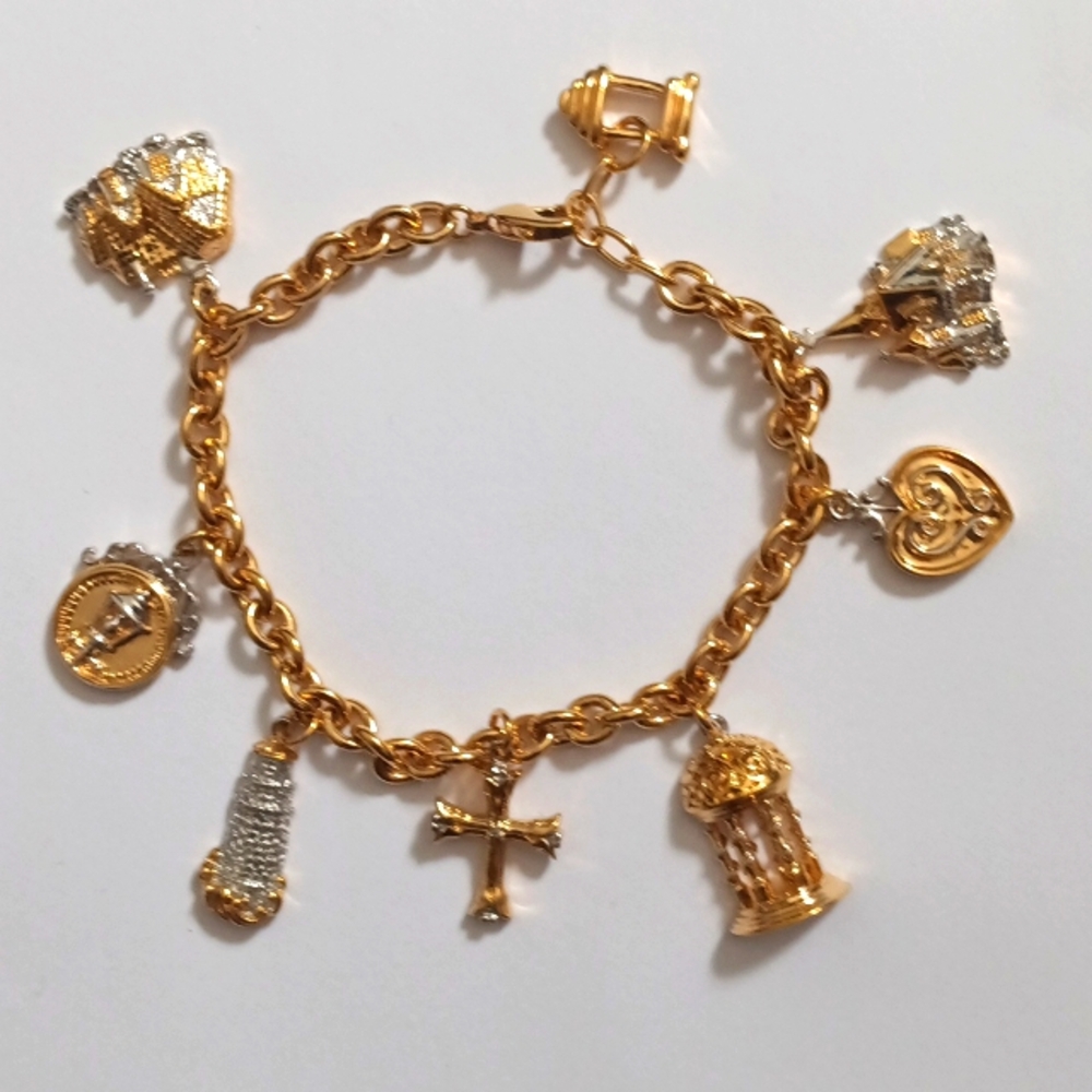 Gold Plated Inspirational Christian Charm Bracelet ✝️✨NWOT